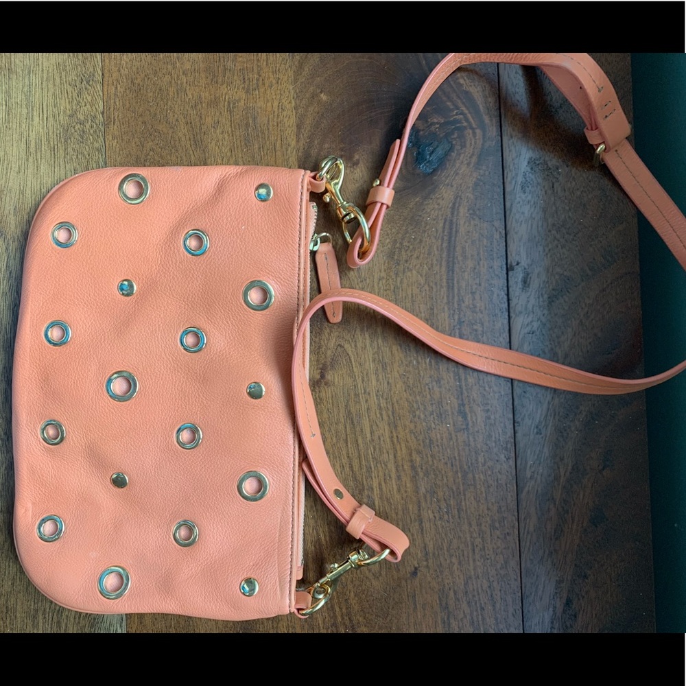 J. Crew peach soft leather crossbody bag